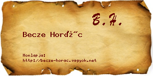 Becze Horác névjegykártya